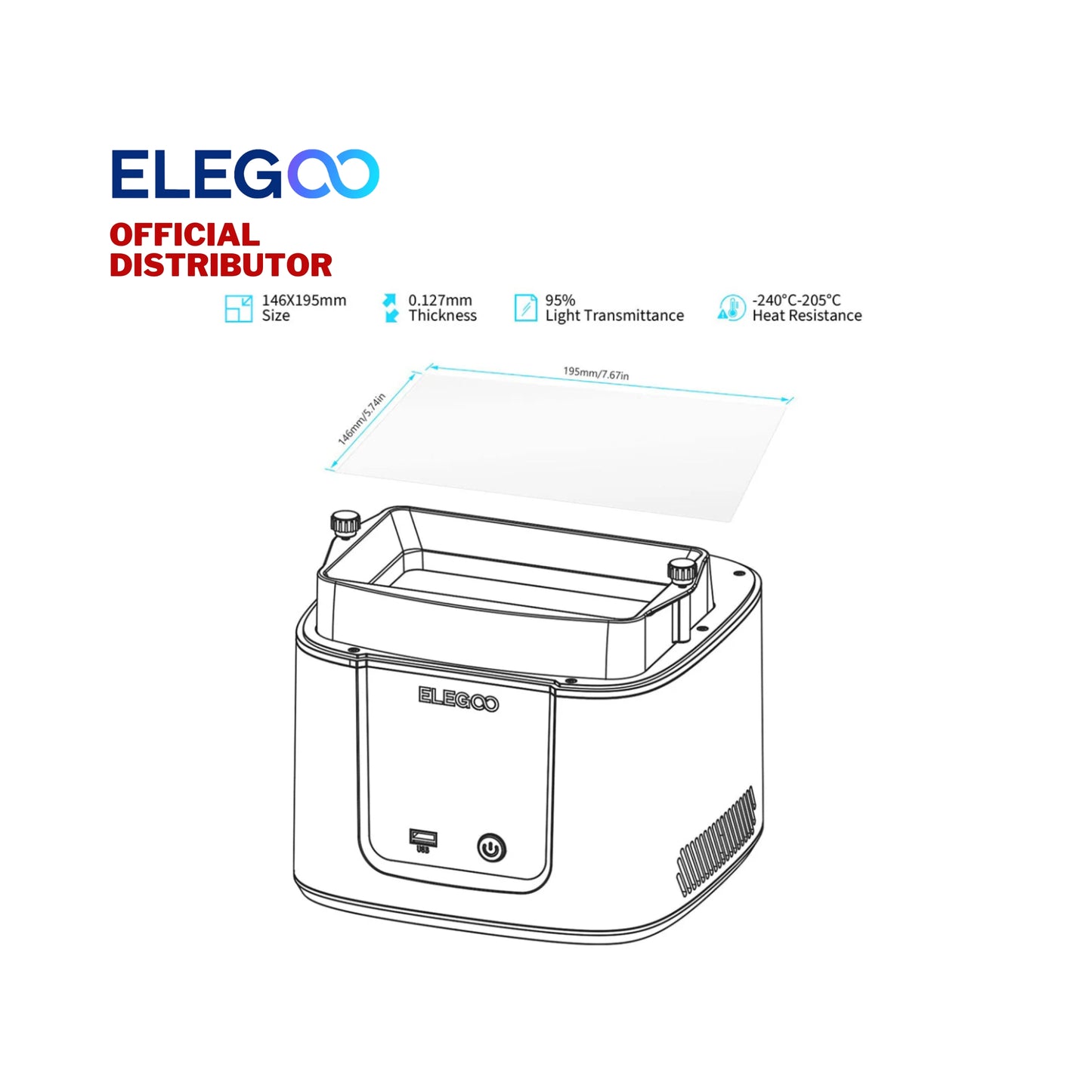 Elegoo 5pcs PFA Release Liner Film for Mars 3 / Mars 3 Pro 3D Printer
