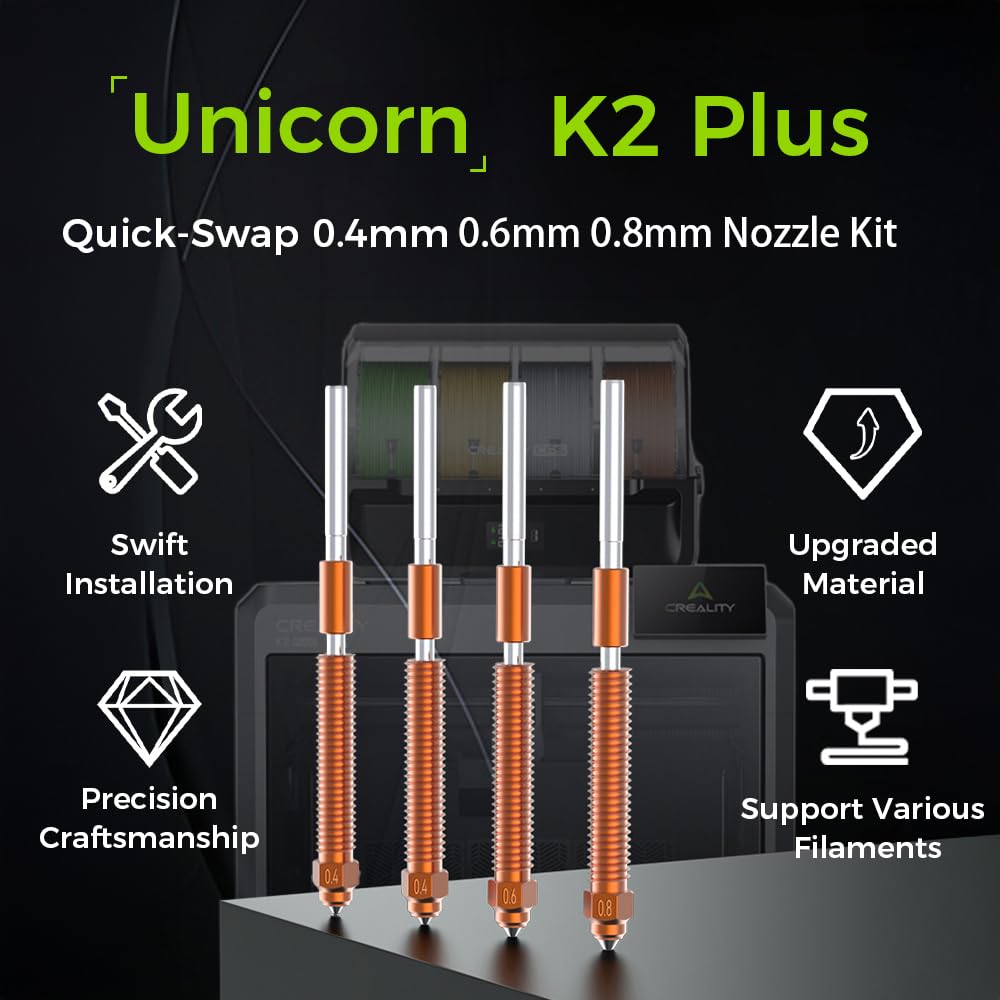 Creality Unicorn K2P Quick-Swap 0.4mm 0.6mm Nozzle for 3D Printer
