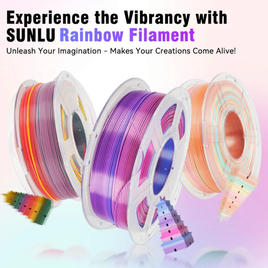 Sunlu PLA Rainbow 3D Printer Filament 1.75mm 1KG