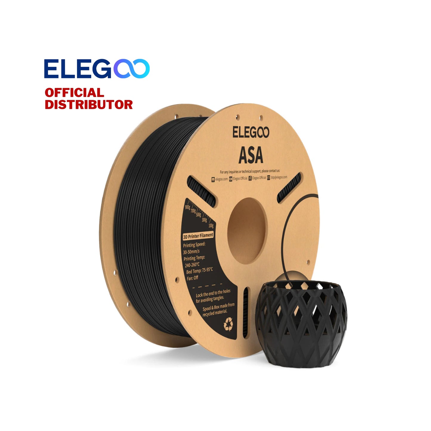 Elegoo ASA 3D Printer Filament 1.75mm 1KG