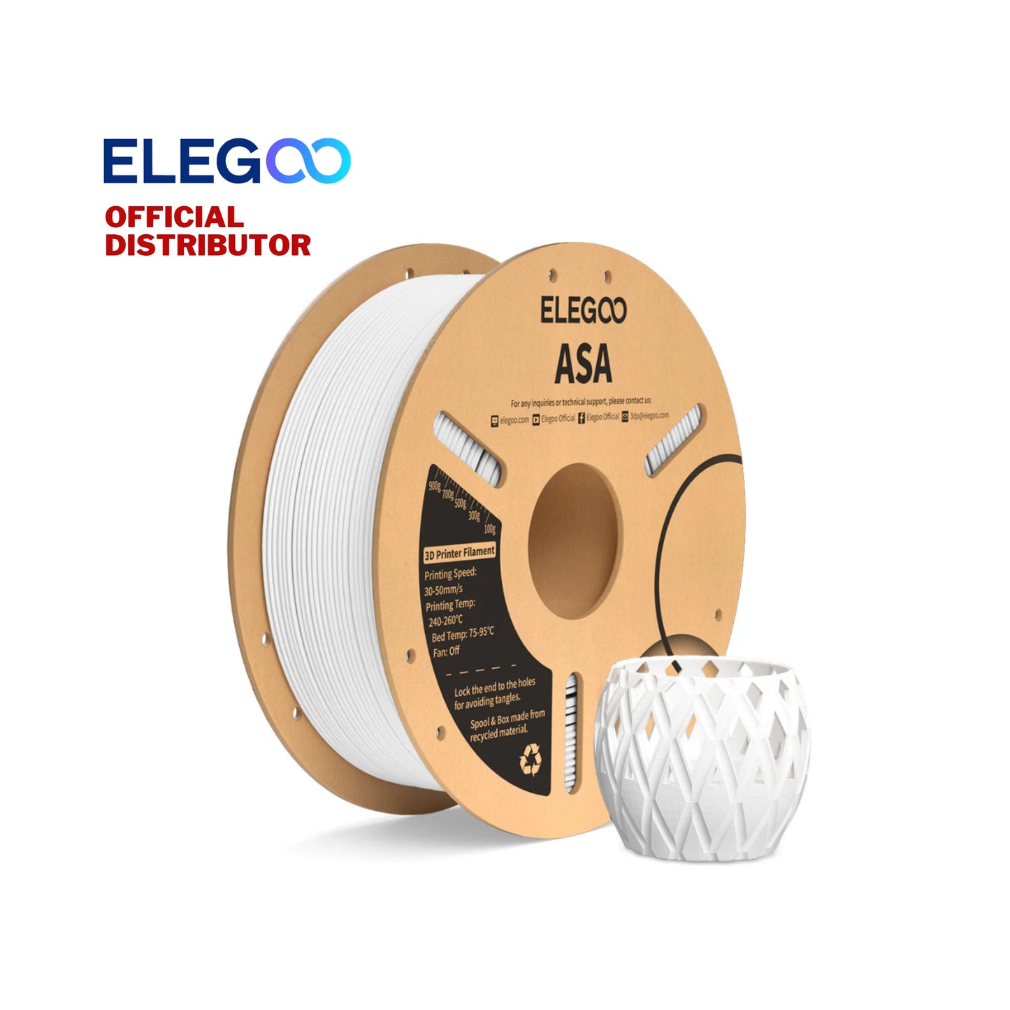 Elegoo ASA 3D Printer Filament 1.75mm 1KG