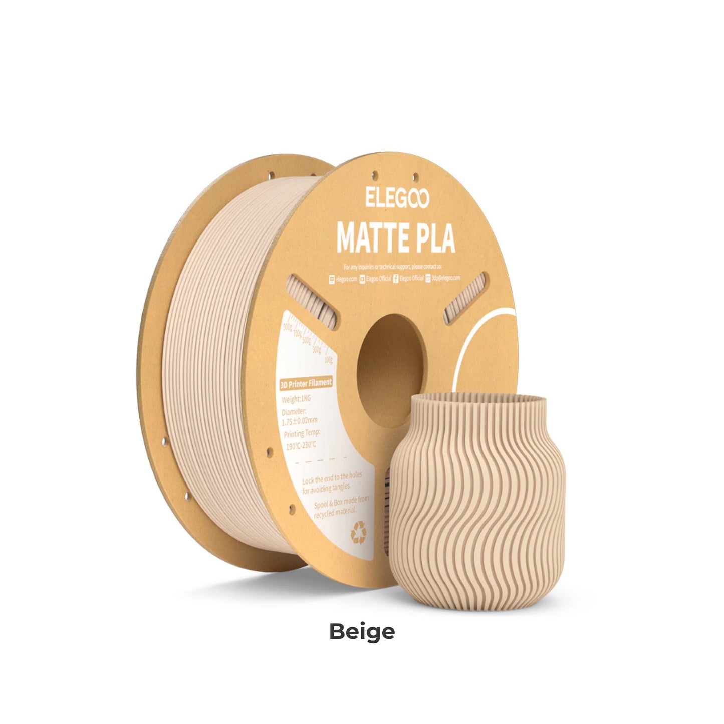 Elegoo PLA Matte 3D Printer Filament 1.75mm 1KG