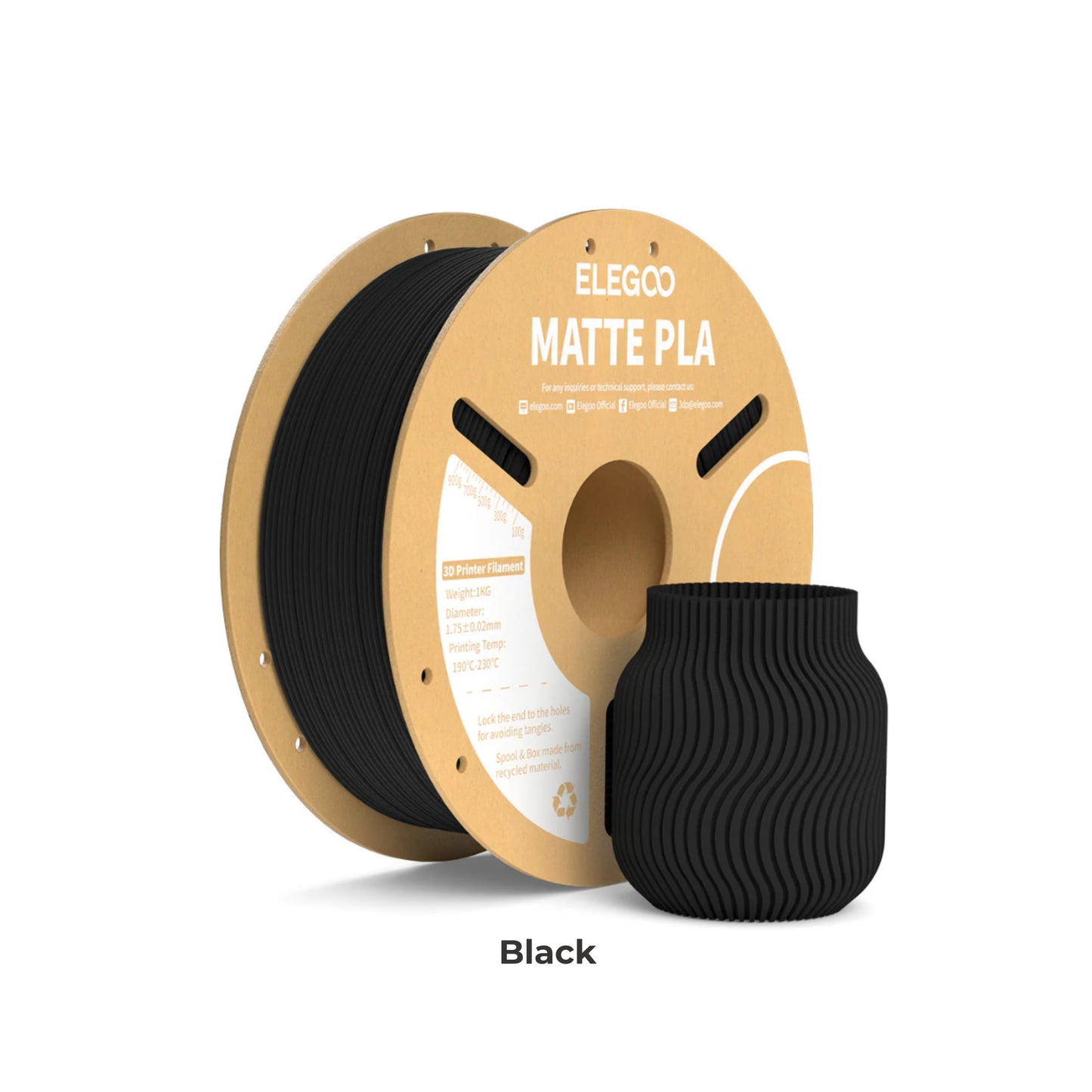 Elegoo PLA Matte 3D Printer Filament 1.75mm 1KG