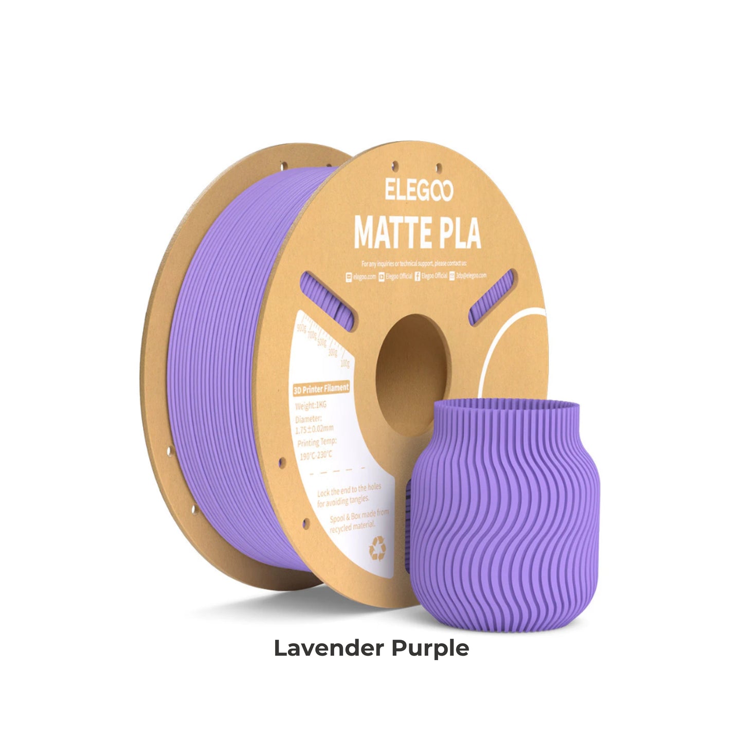 Elegoo PLA Matte 3D Printer Filament 1.75mm 1KG