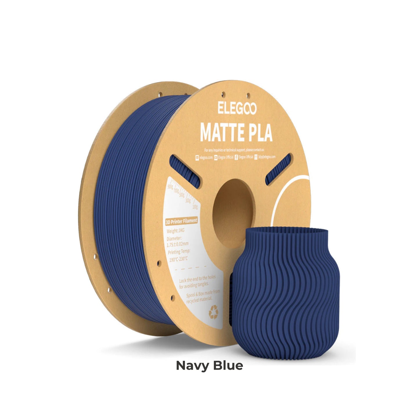 Elegoo PLA Matte 3D Printer Filament 1.75mm 1KG