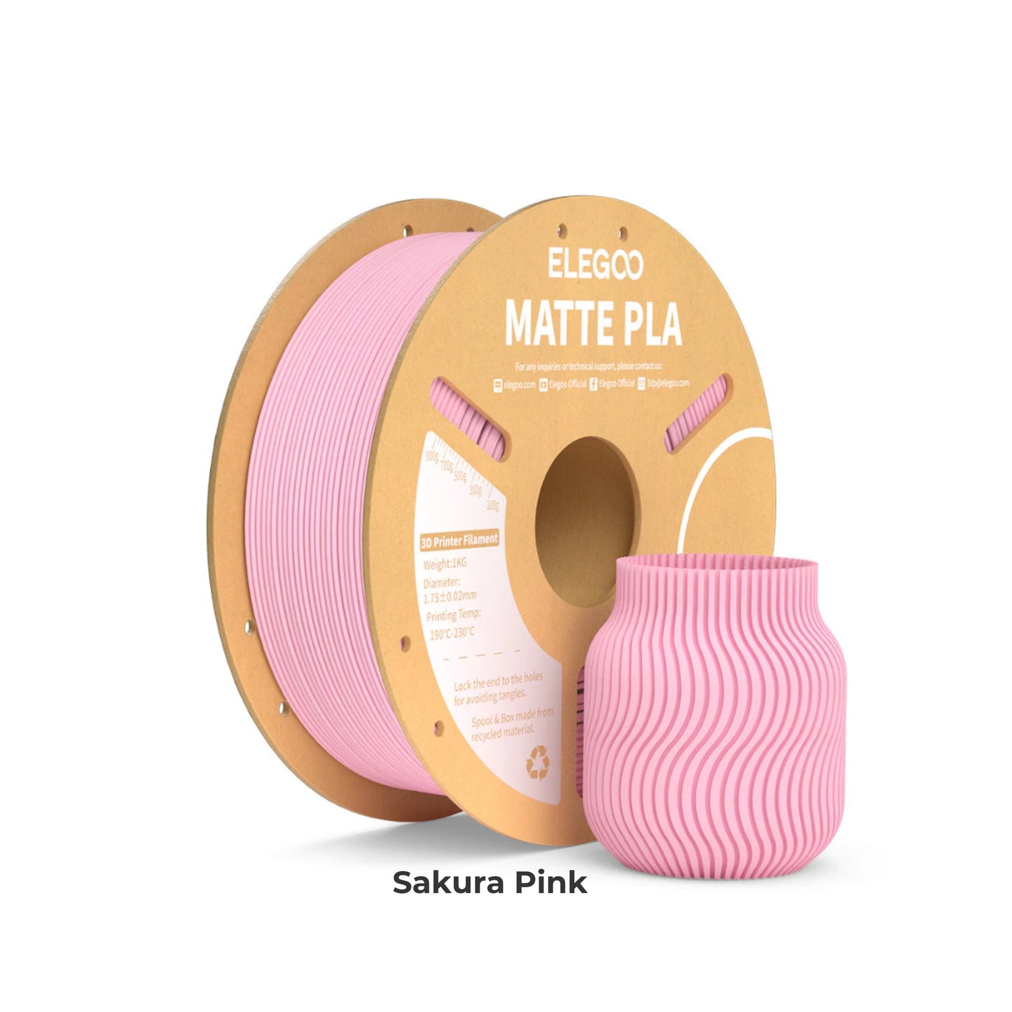 Elegoo PLA Matte 3D Printer Filament 1.75mm 1KG