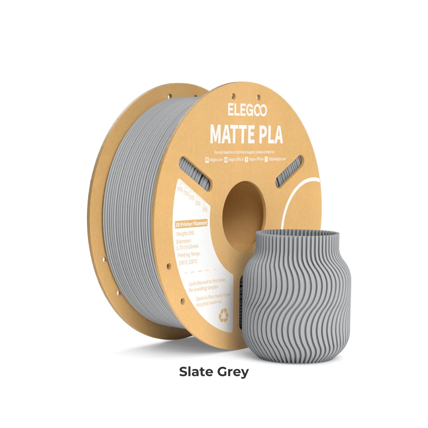 Elegoo PLA Matte 3D Printer Filament 1.75mm 1KG