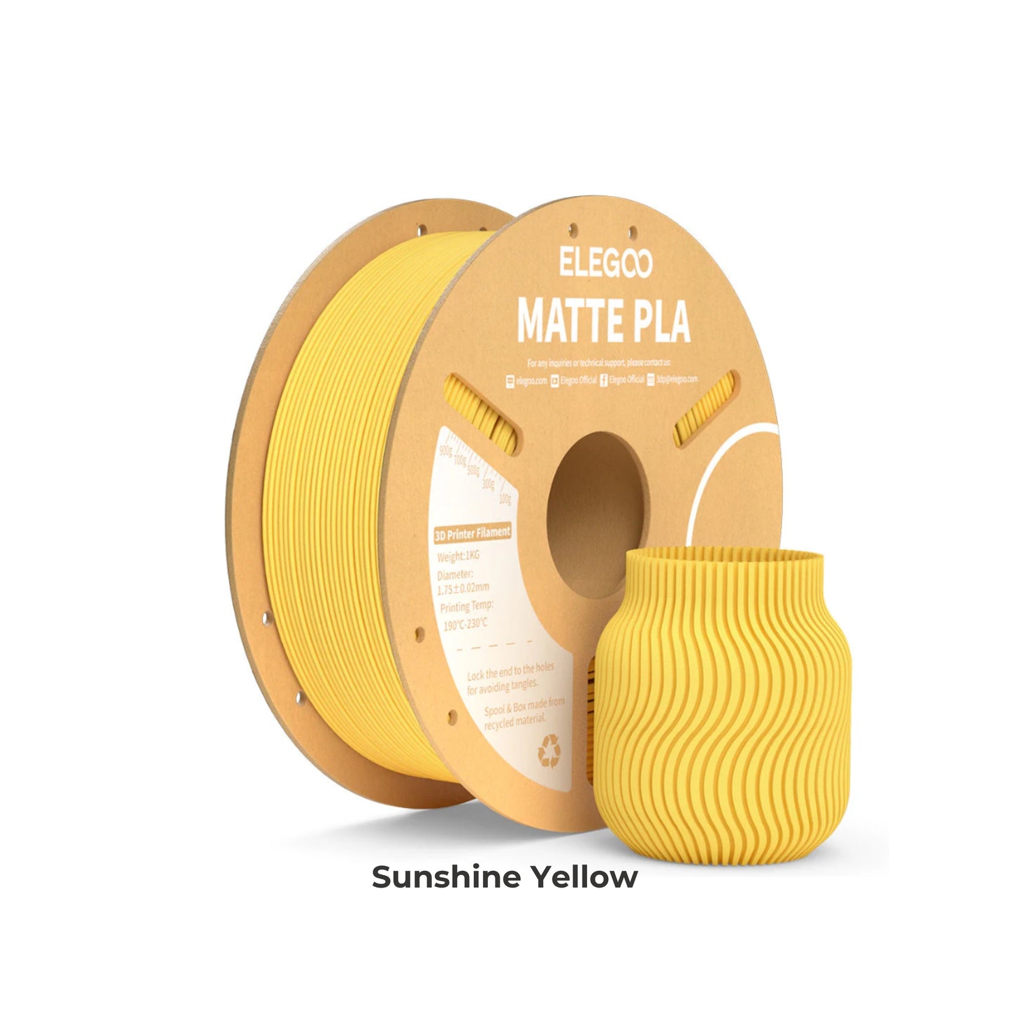 Elegoo PLA Matte 3D Printer Filament 1.75mm 1KG