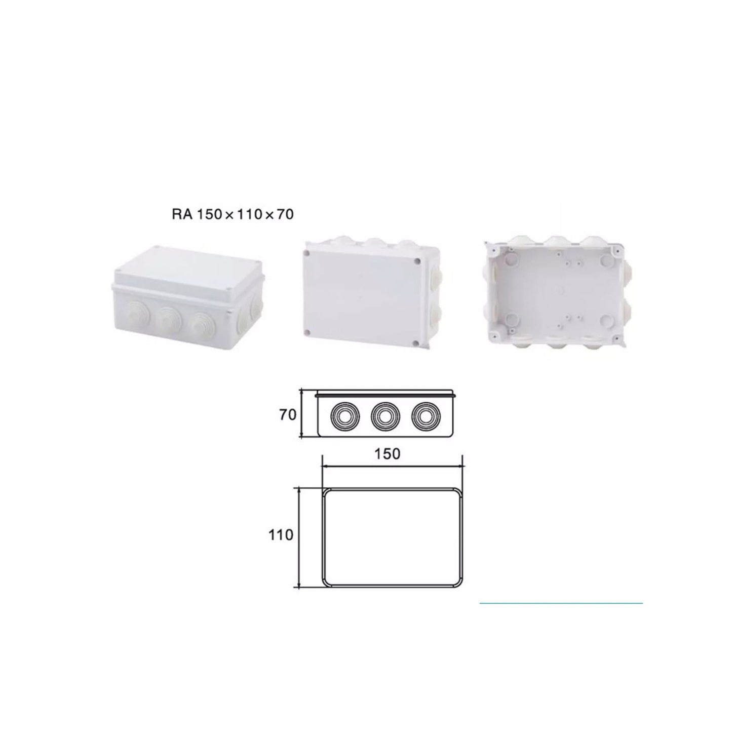 CCTV Outdoor Junction Box IP65 IP55 IP44 Weather Water Proof Enclosure with Rubber Gasket & Screws RA Series