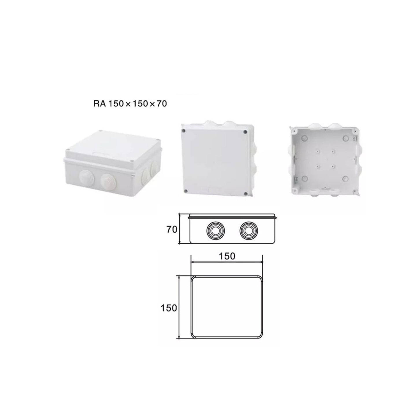 CCTV Outdoor Junction Box IP65 IP55 IP44 Weather Water Proof Enclosure with Rubber Gasket & Screws RA Series