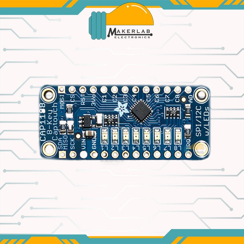 Adafruit CAP1188 - 8-Key Capacitive Touch Sensor Breakout - I2C or SPI | 1602