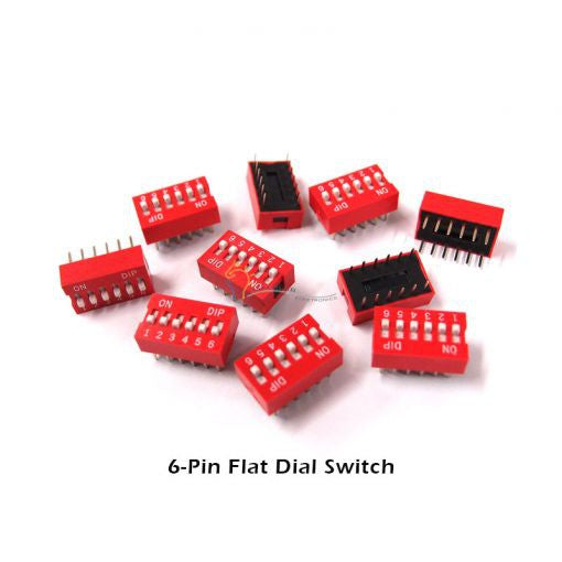 10Pcs 6-Pin Flat Dial Switch