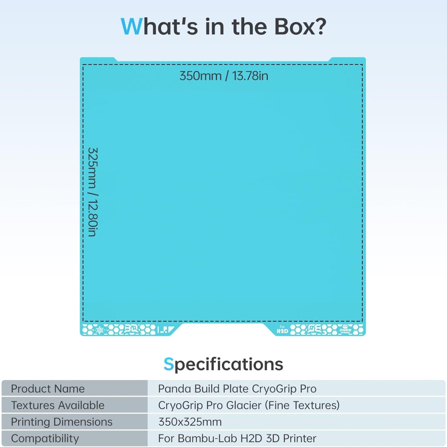 BIQU Panda Build Plate CryoGrip Pro for Bambu Lab H2D Printer
