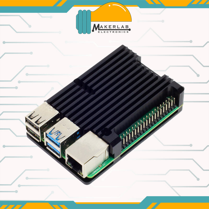 Armor Aluminum Alloy Case with Dual Cooling Fan, Passive Column Cooling Case Compatible for Raspberry Pi 4