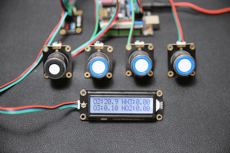 Gravity: O2 H2S NH3 NO2 O3 H2 HCL HF PH3 Sensor (Calibrated) - I2C & UART