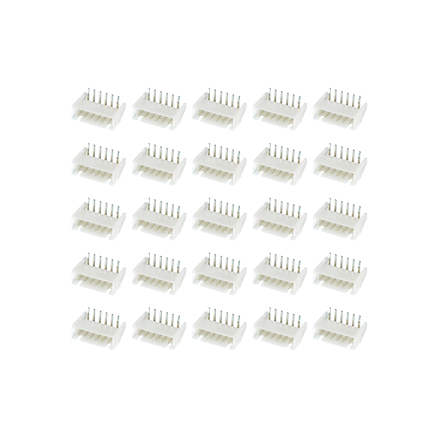 25 pcs 6-Pin Right Angle JST XH Shrouded Male Connector