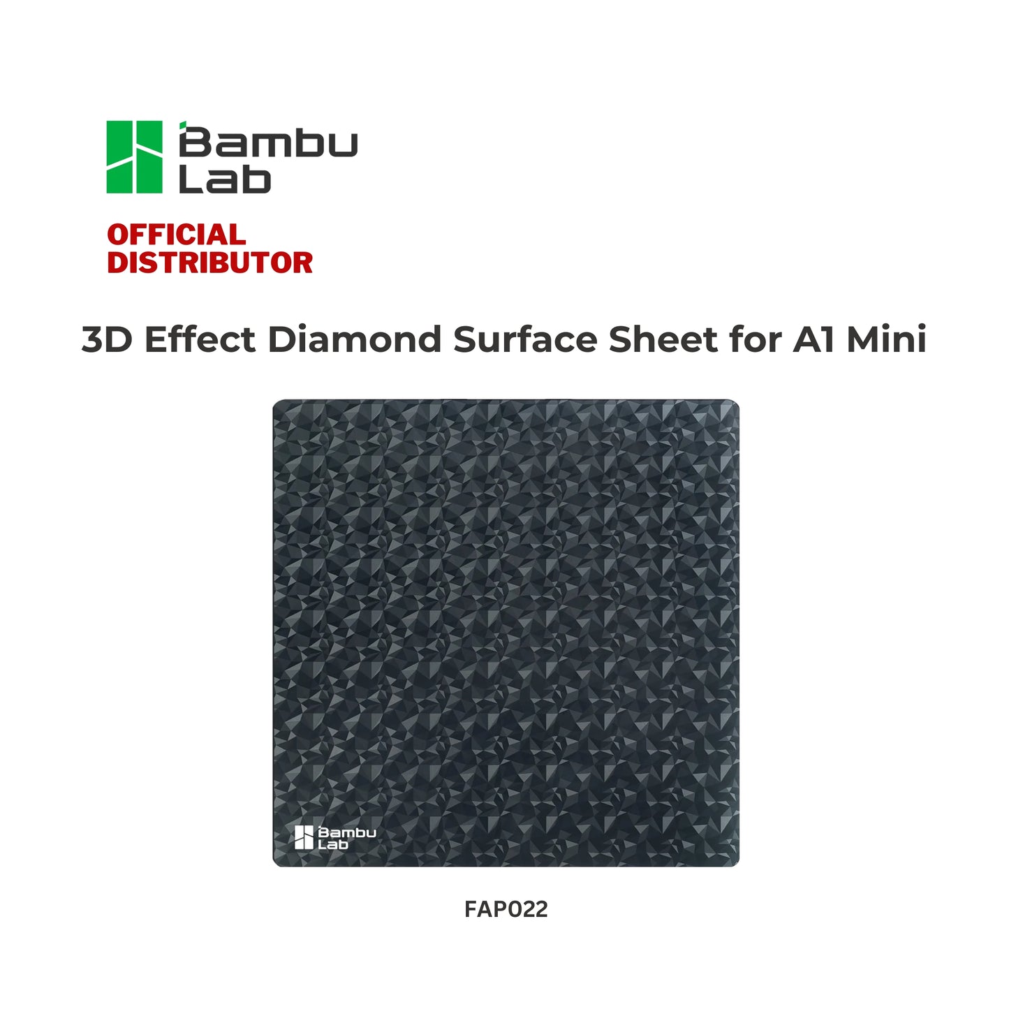 Bambu Lab 3D Effect Diamond Surface Sheet 180x180mm for A1 Mini | FAP022