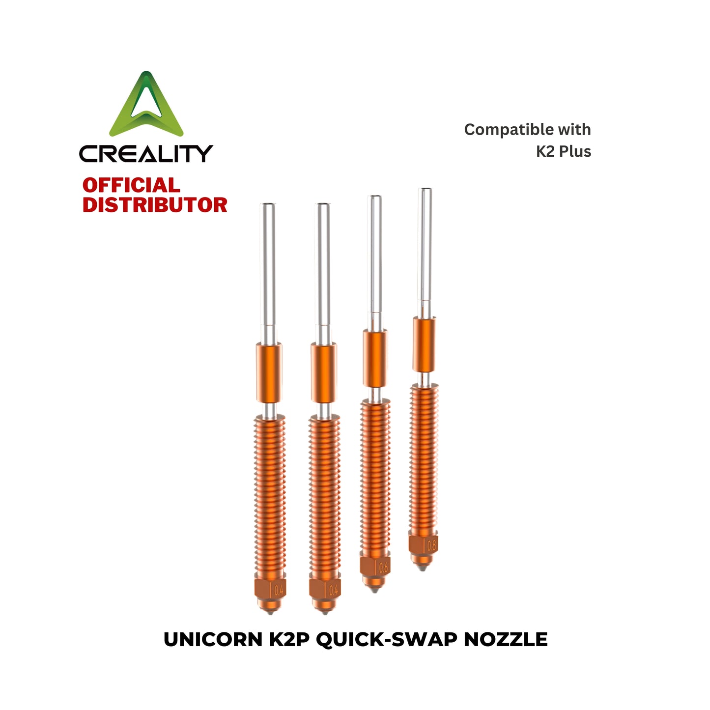 Creality Unicorn K2P Quick-Swap 0.4mm 0.6mm Nozzle for 3D Printer