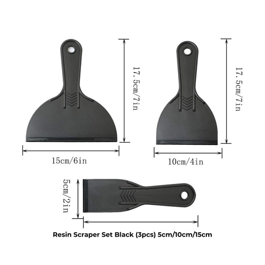 Resin Scraper Set Black (3pcs) 5cm/10cm/15cm FOR 3D Printer