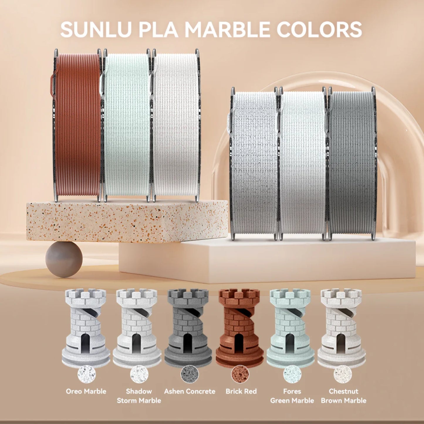 Sunlu High Speed PLA Marble Filament