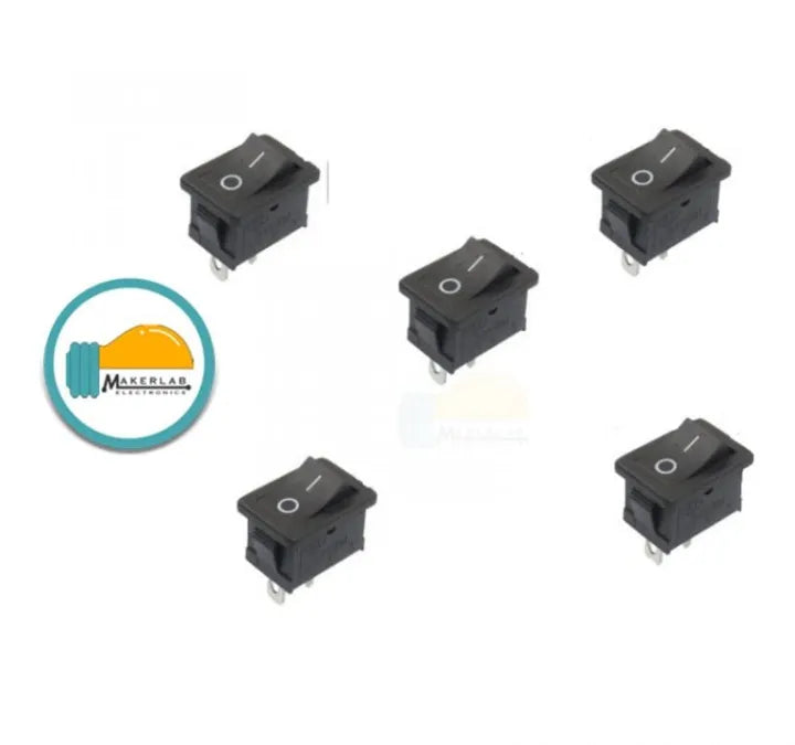 5Pcs 2-Pin SPST KCD11 Miniature Rocker Switch