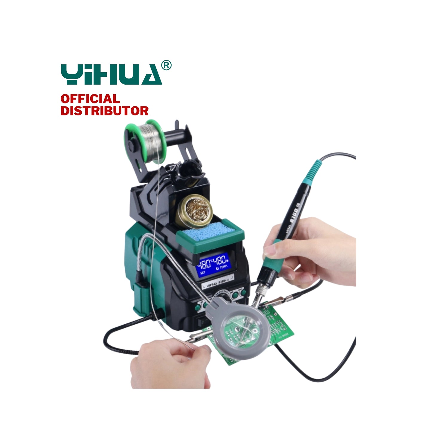 Yihua 939D+III Soldering Station with Helping Hands and Magnifying Lens
