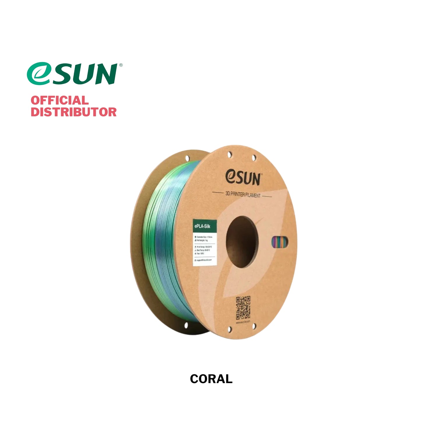 eSUN ePLA-Silk Rainbow 3D Printer Filament 1.75mm 1KG