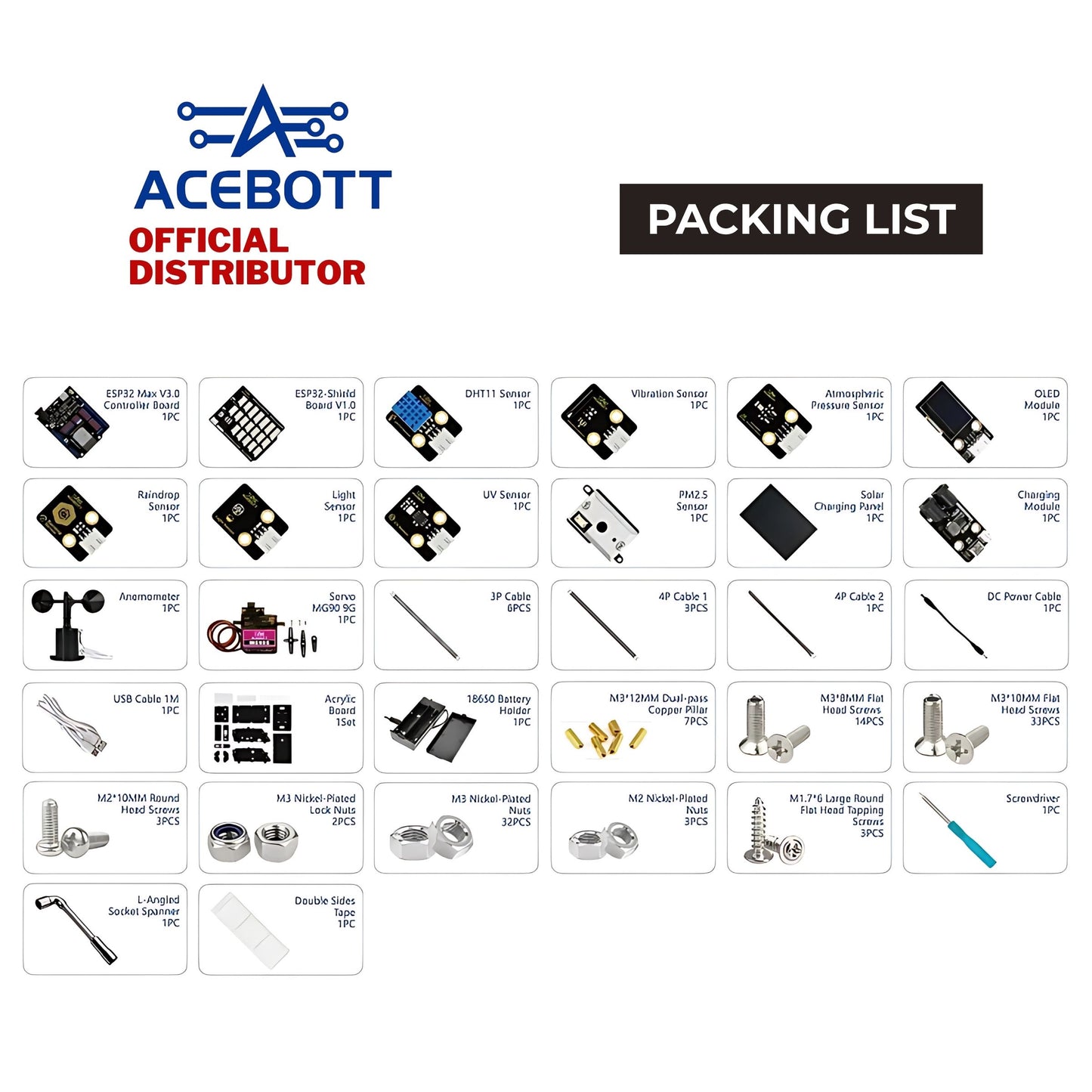 ACEBOTT ESP32 Weather Station Starter Kit