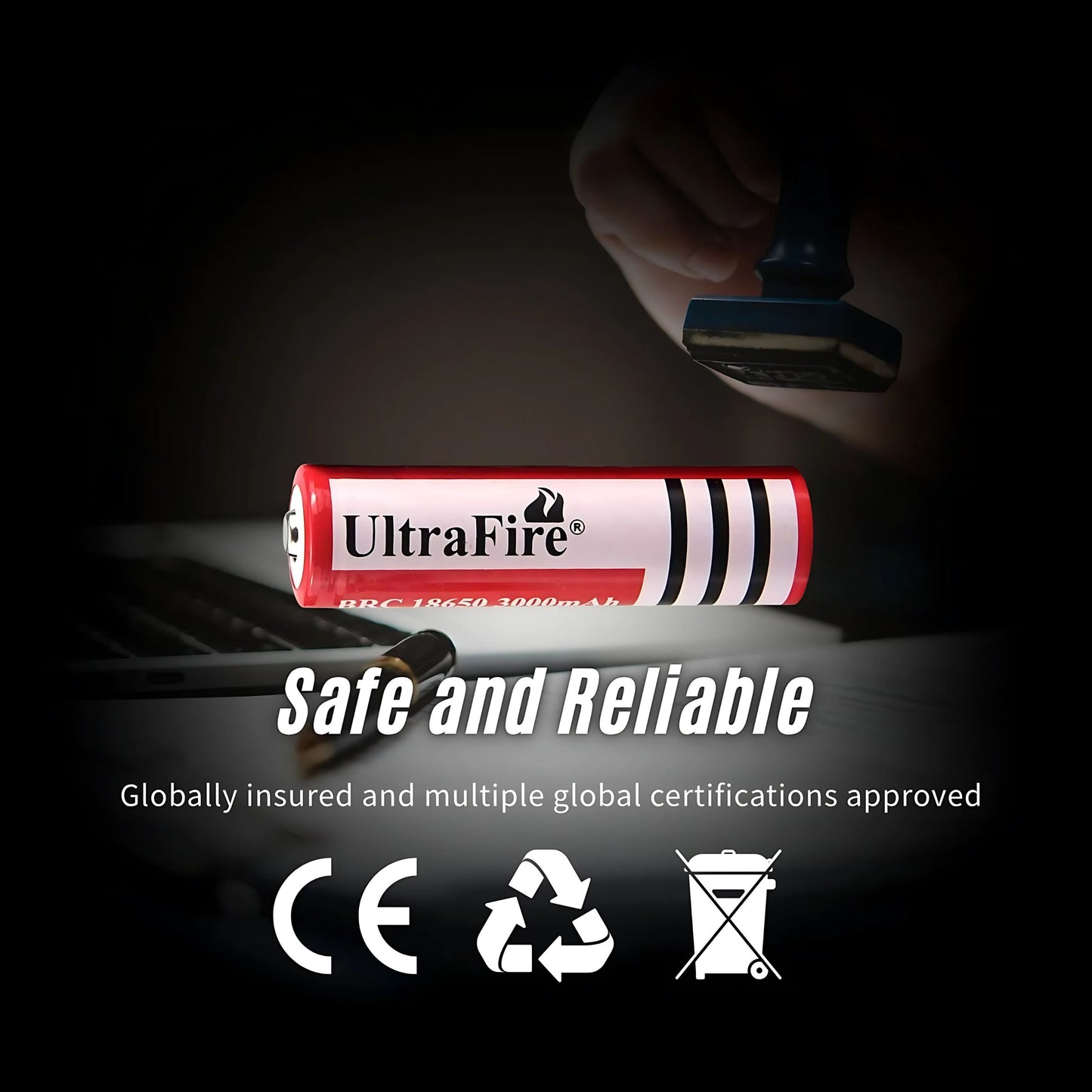 UltraFire 18650 Lithium-Ion Rechargeable Battery (2 PCS)