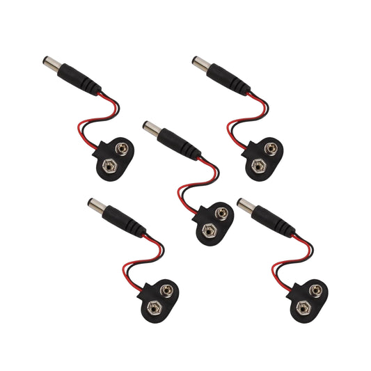5pcs 9V Battery Connector Clip with DC Plug