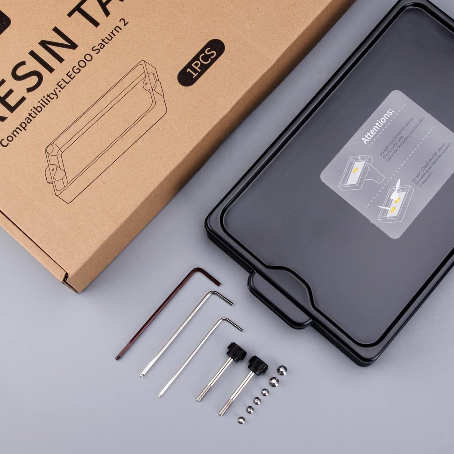 ELEGOO Metal Resin Tank Saturn 2/ Saturn 3 Resin 3D Printer, FEP Pre-Installed, Resin Vat Saturn 2/3