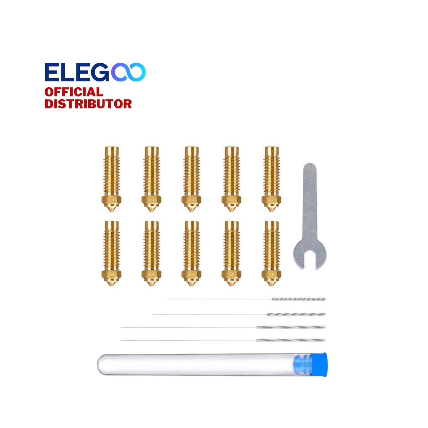 Elegoo Multi-Size Brass Nozzle Kit for Neptune 4 Plus/ 4 Max