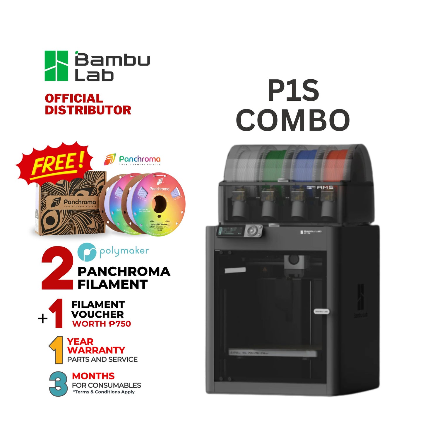Bambu Lab P1S | P1S Combo 3D Printer