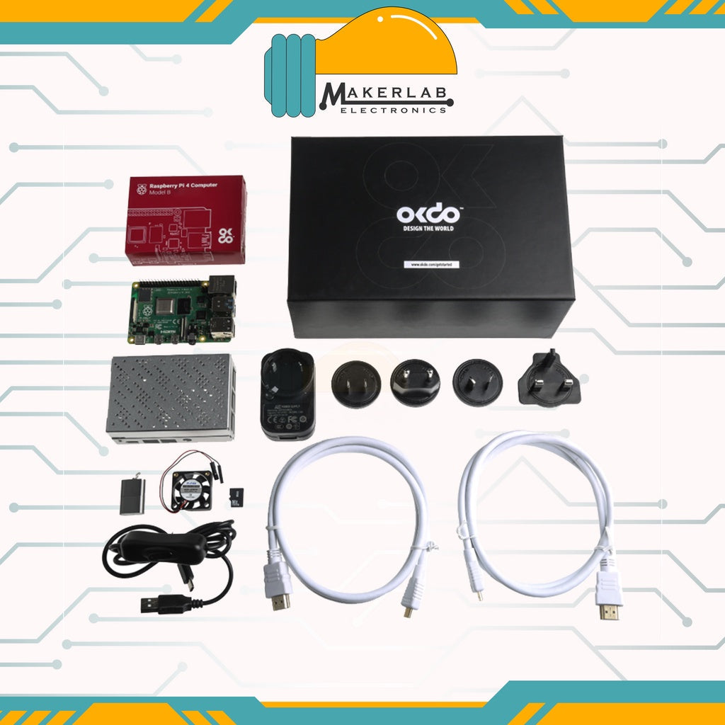 Raspberry Pi 4 Model B 8GB RAM Starter Kit OKdo Kit__ OfficialPSU - 32GB