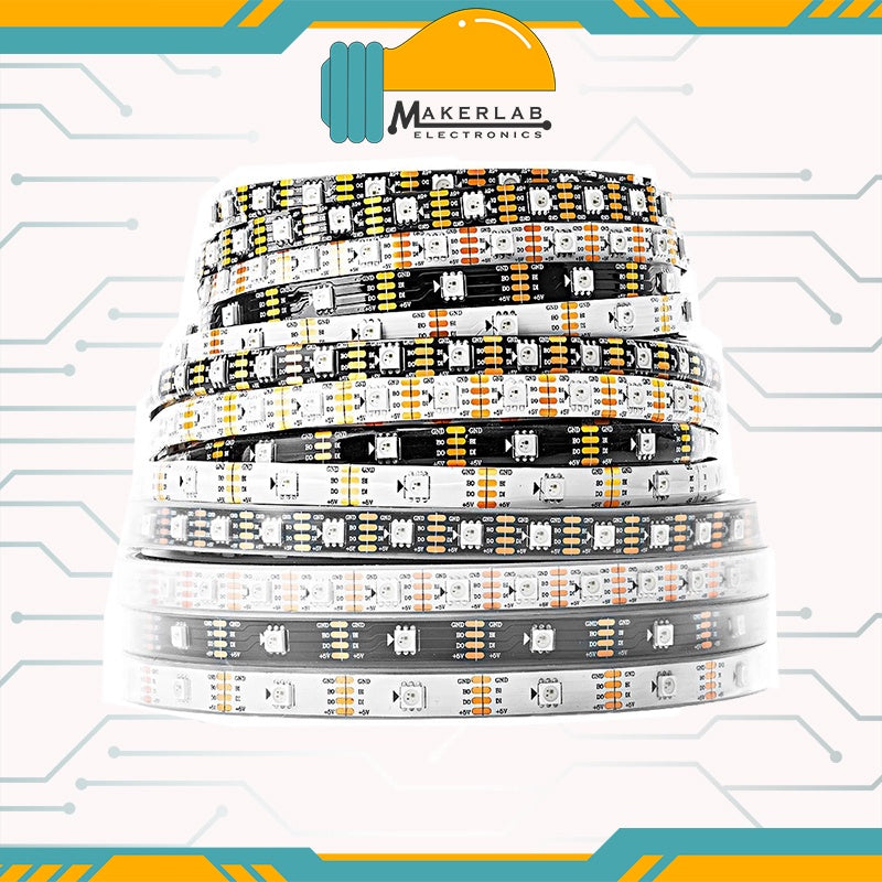 5V WS2813 Neopixel Programmable RGB LED Strip 60 LEDs/M IP65 IP67 4 Wires - 1 Roll of 5 meters