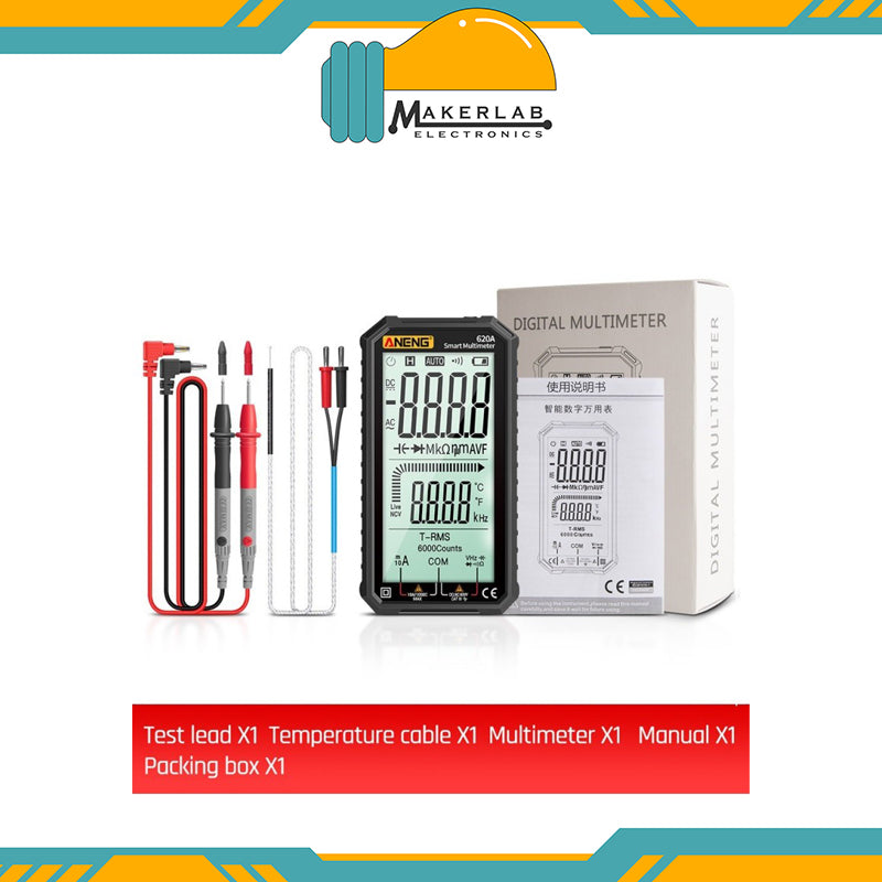 ANENG 620A 4.7-inch Large LCD Screen Automatic + Manual Intelligent True RMS Digital Multimeter