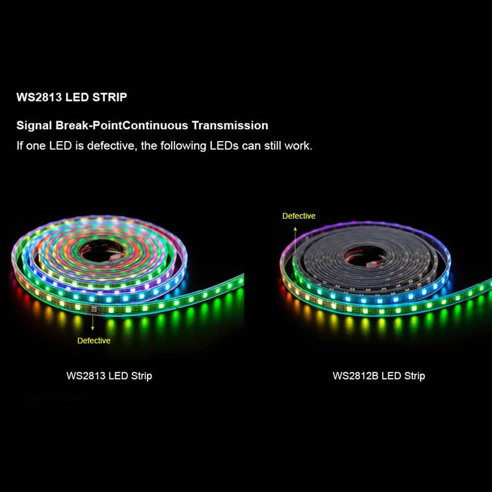 5V WS2813 Neopixel Programmable RGB LED Strip 60 LEDs/M IP65 IP67 4 Wires - 1 Roll of 5 meters