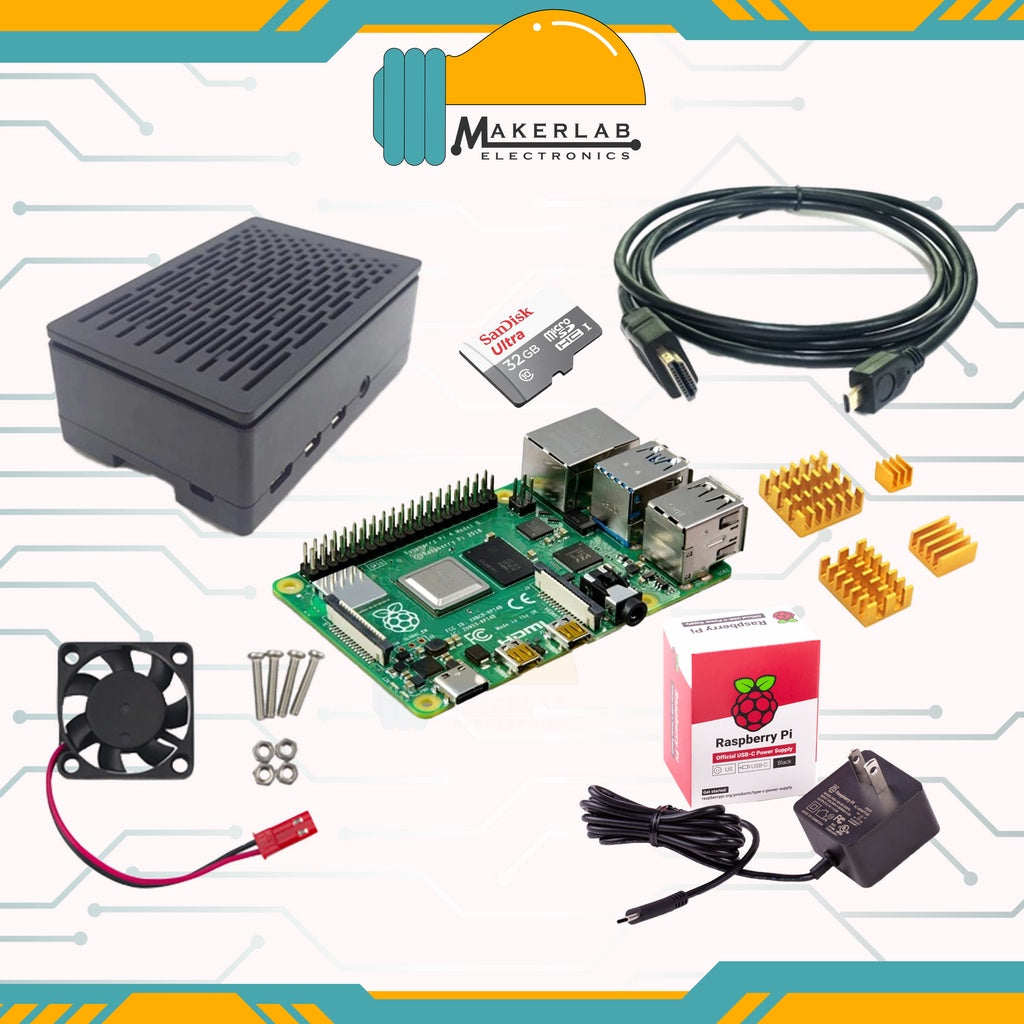 Raspberry Pi 4 Model B 8GB RAM Starter Kit OKdo Kit__ Passive Case-OKdo - 32GB SD Card