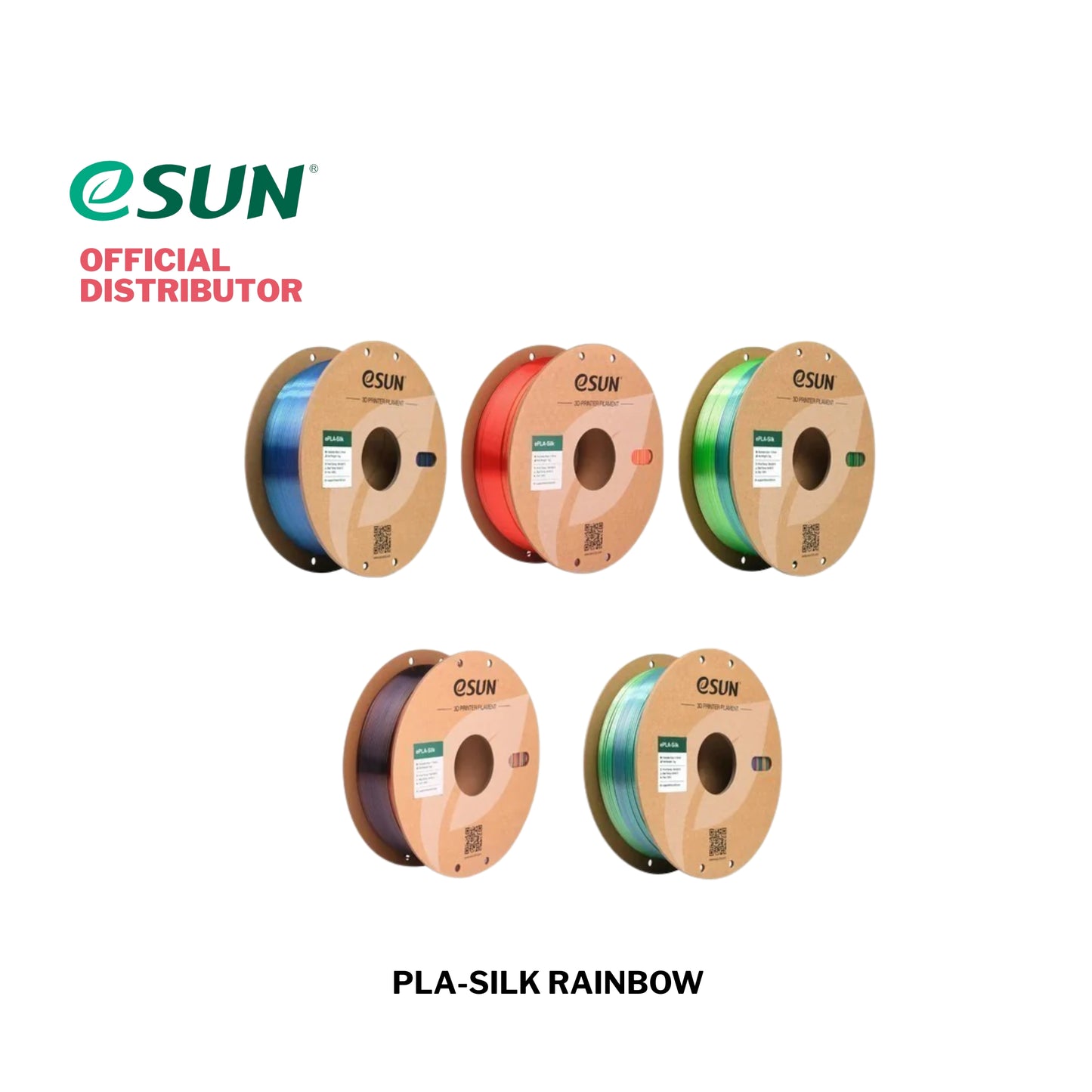 eSUN ePLA-Silk Rainbow 3D Printer Filament 1.75mm 1KG