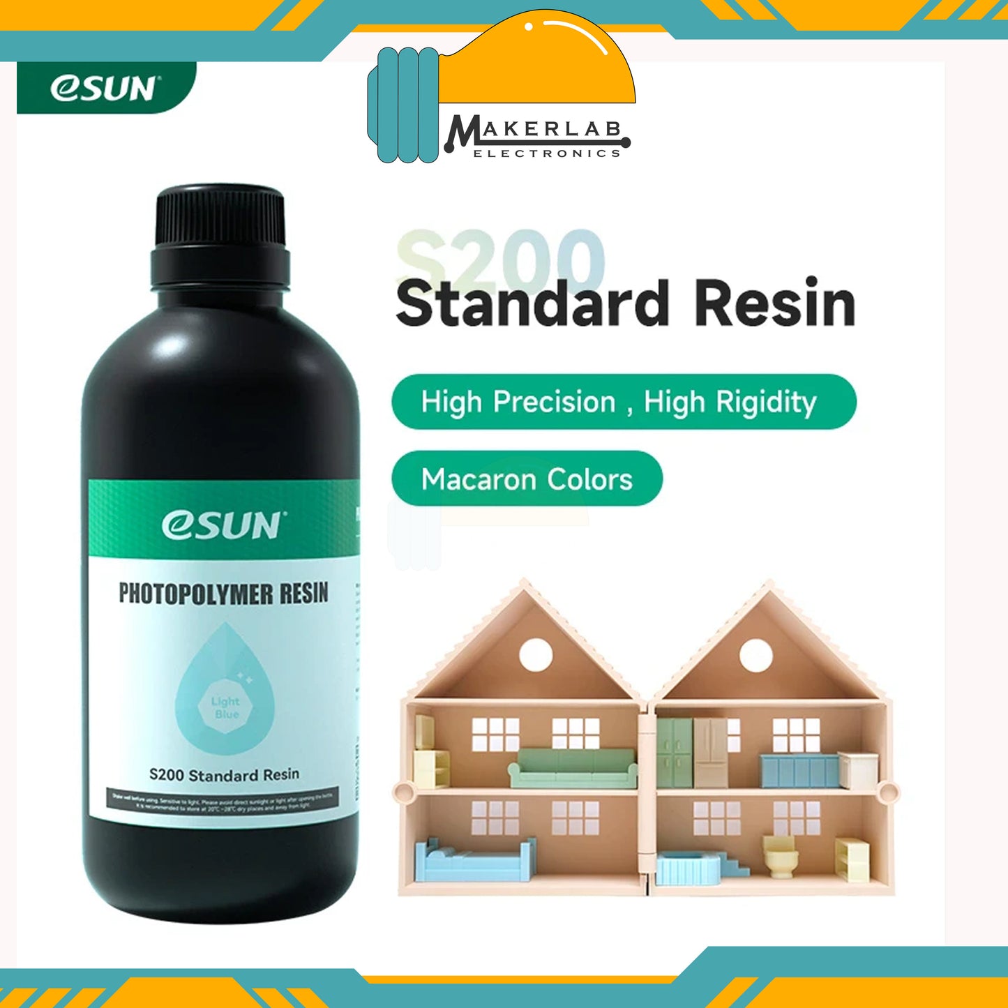 eSUN S200 Standard Resin UV 405nm LCD Photopolymer Resin for Photon UV Curing Liquid 3D Resin 0.5KG