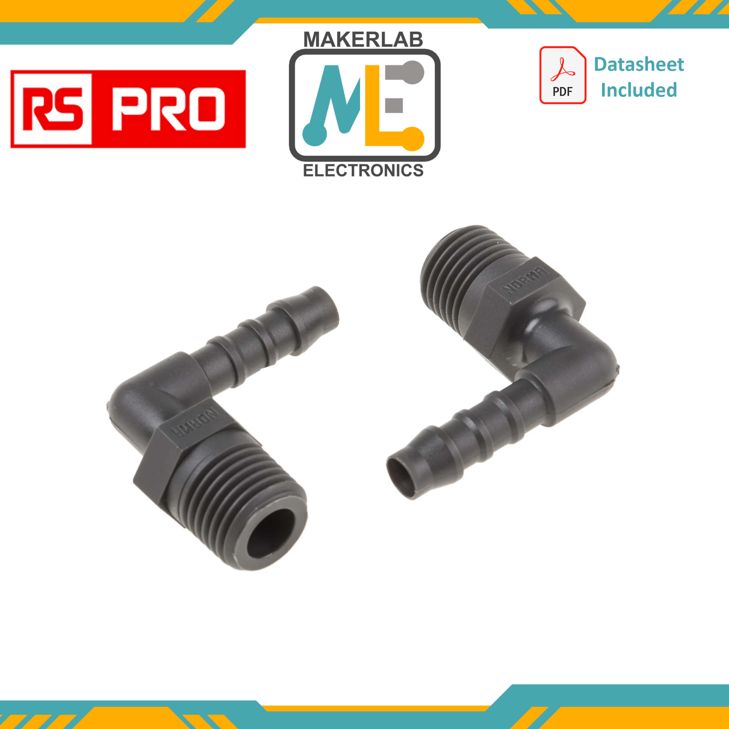 RS PRO Hose Connector Hose Tail Adaptor, G 3/8in 1/2in ID