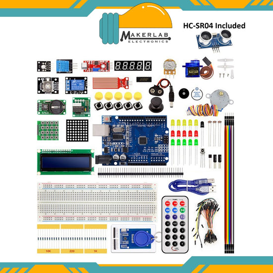 Makerlab Upgraded Starter Kit for Uno R3 DIP with PDF Manual Lessons Compatible with Arduino