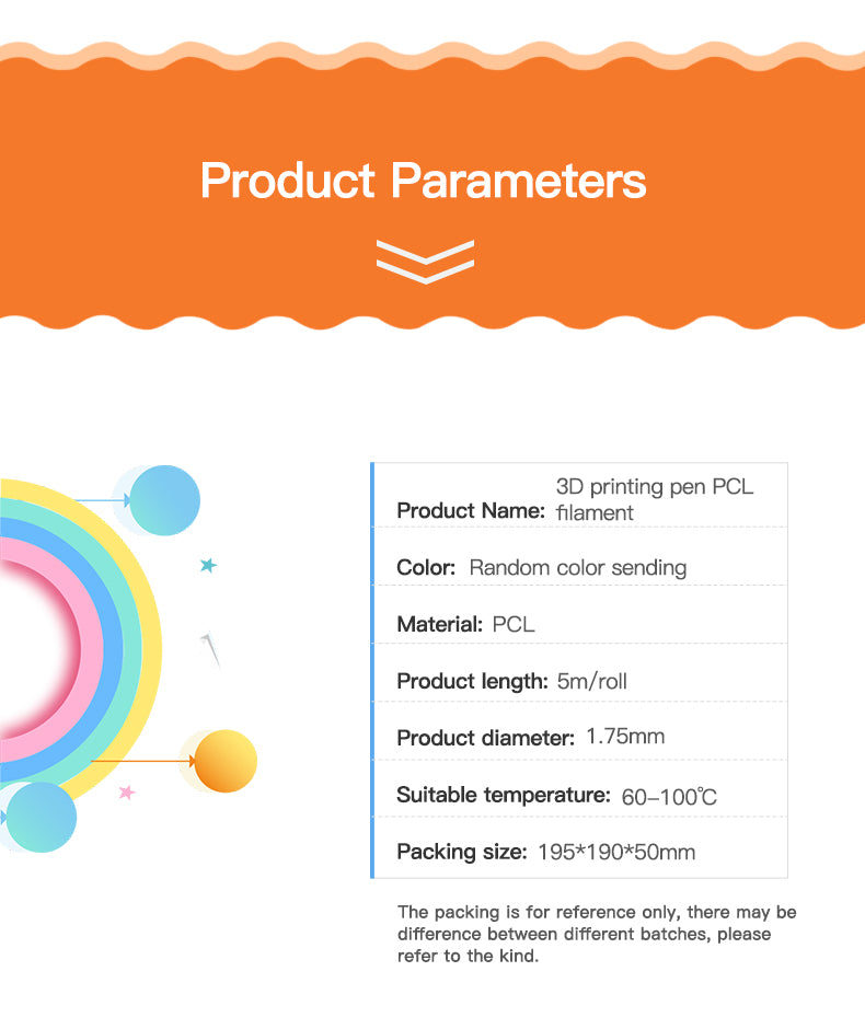 Creality 3D Printing Pen PCL Filament 1.75mm