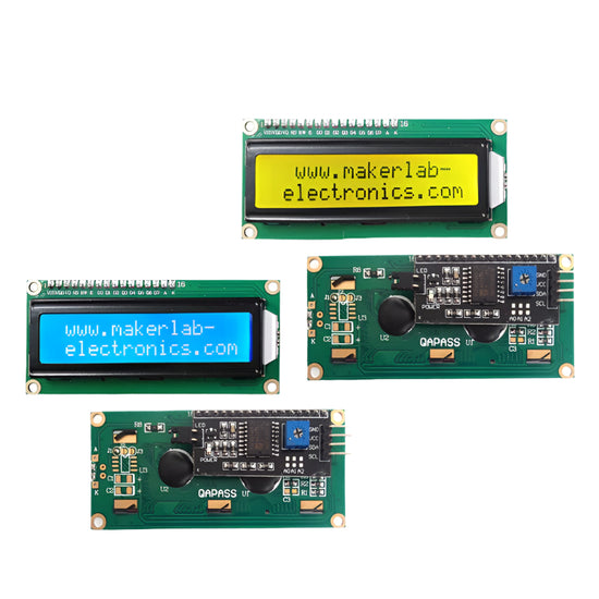 16x2 LCD Display I2C White on Blue