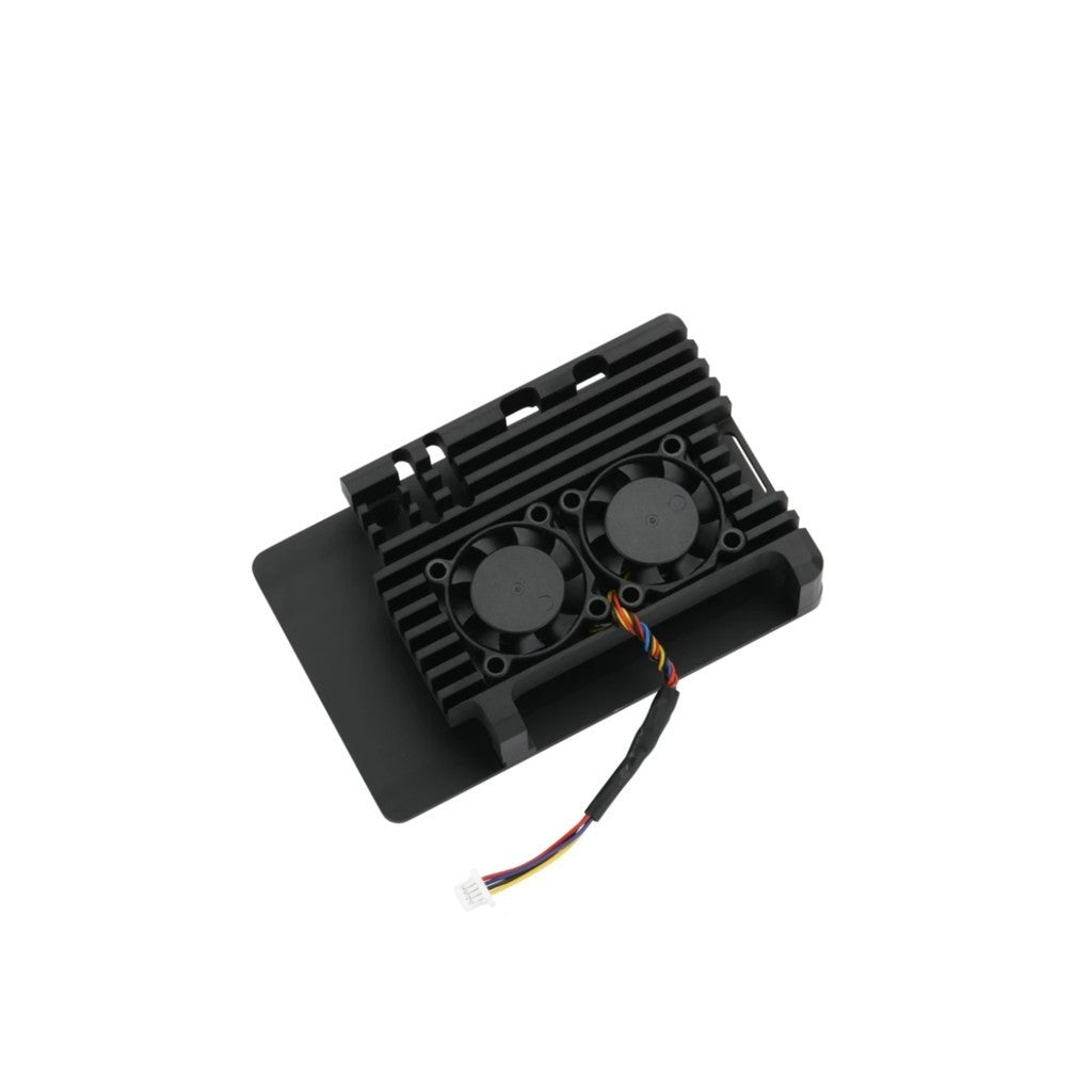 Black Metal Aluminum Case with Four-line Double Fans for Raspberry Pi 5