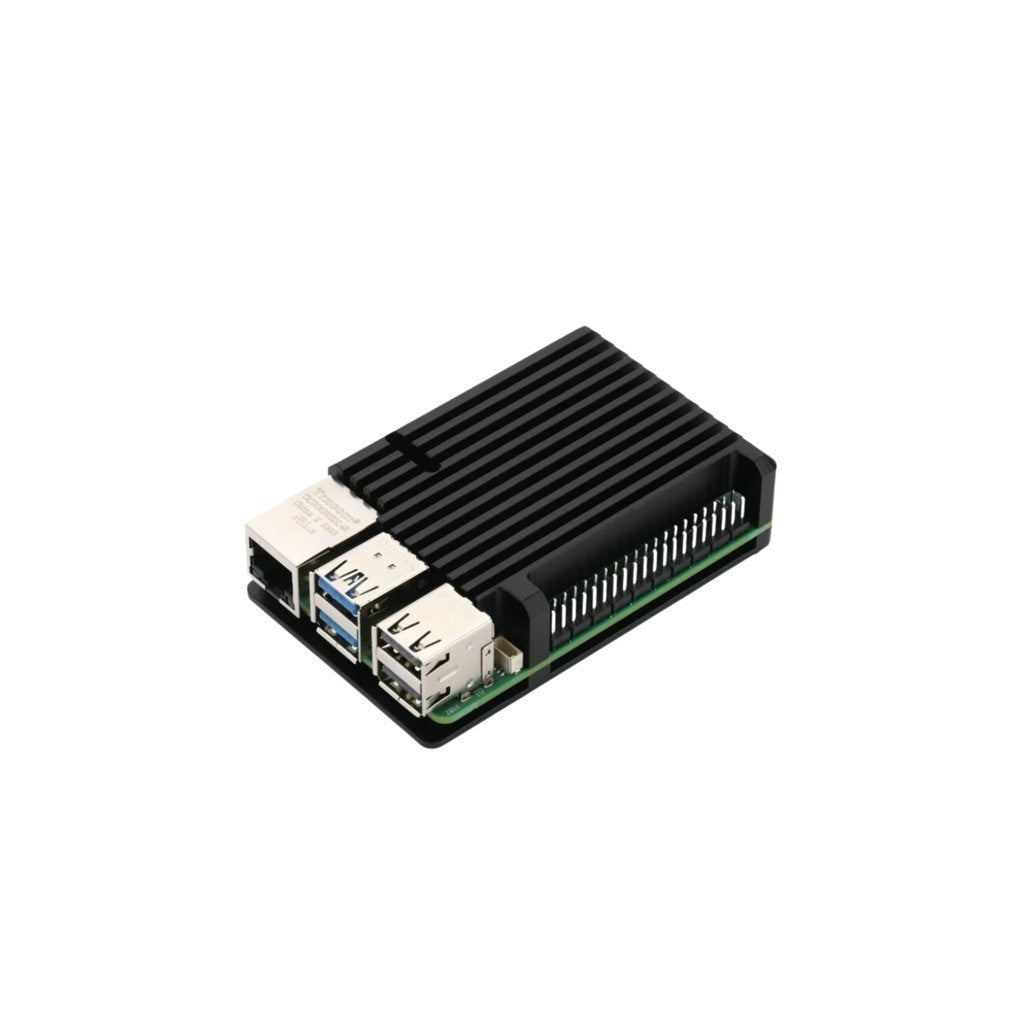 Black Metal Aluminum Case with Four-line Double Fans for Raspberry Pi 5