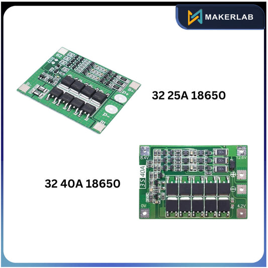 3 Series 25A/40A 18650 Lithium Battery Protection Plate/Board 11.1V 12.6V