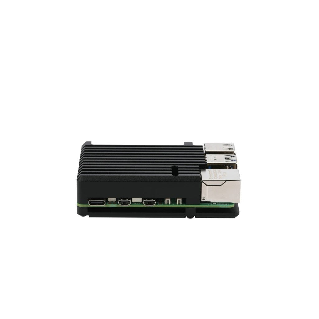 Black Metal Aluminum Case with Four-line Double Fans for Raspberry Pi 5