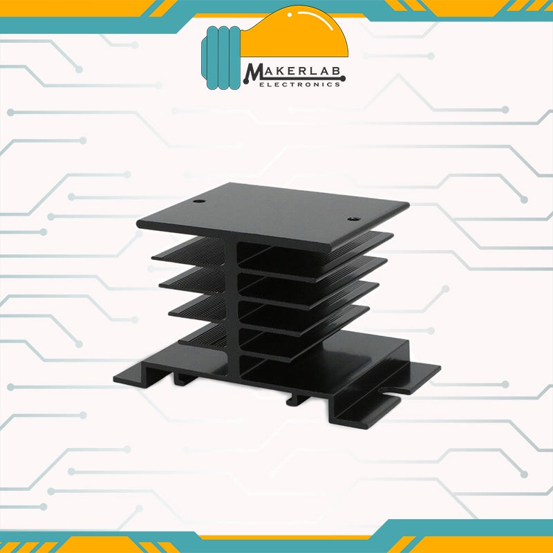 SSR HEATSINK BLACK for 10A to 40A Size:80x50x50mm | SILVER M Shape for 10A to 100A Size:125x50x70mm