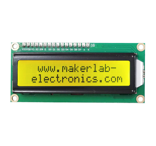 16x2 LCD Display I2C Black on Green